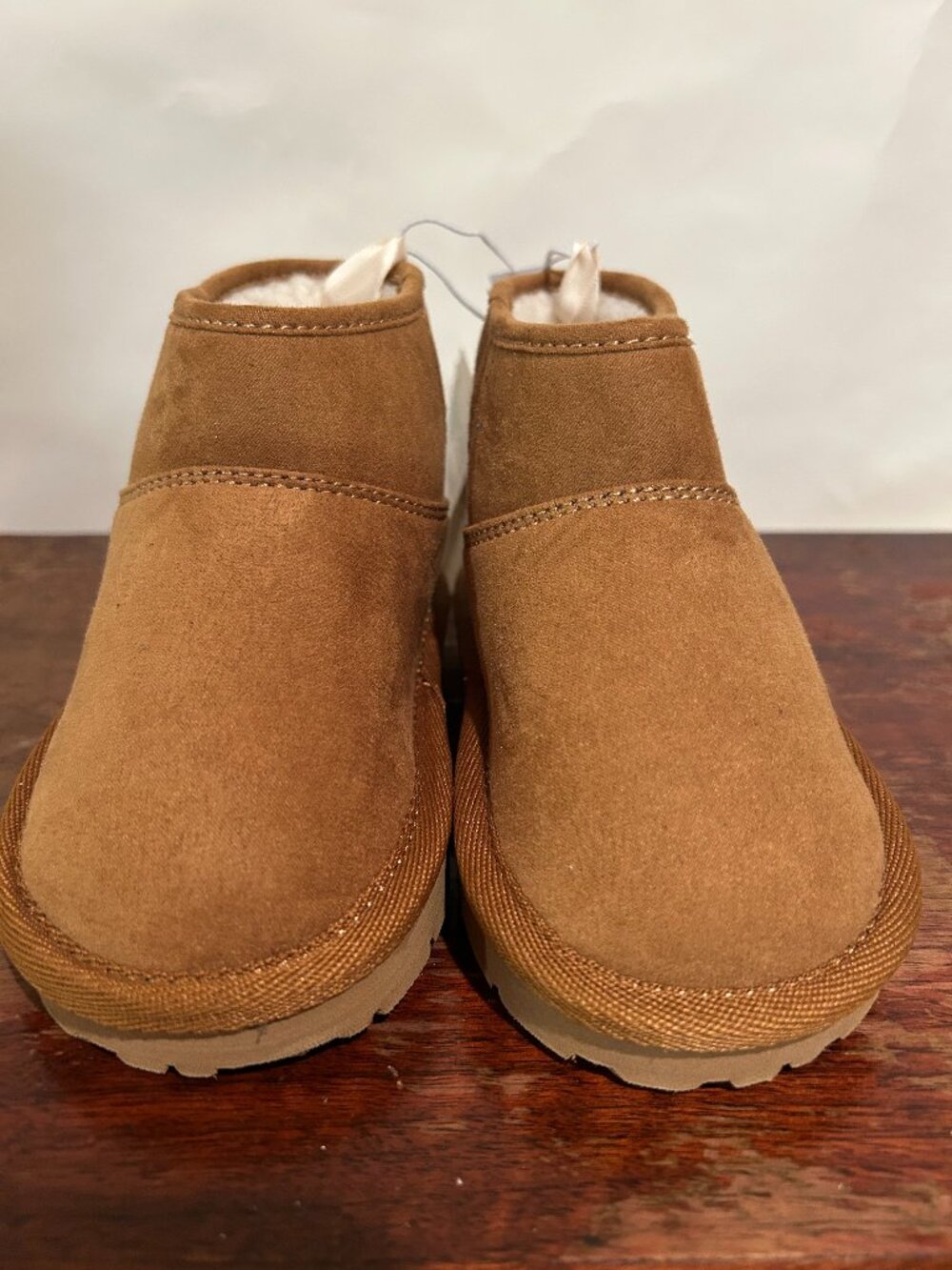 NWT Baby Gap "Uggs" Tan Suede-like Fur Slipon Ankle Boots Size 7